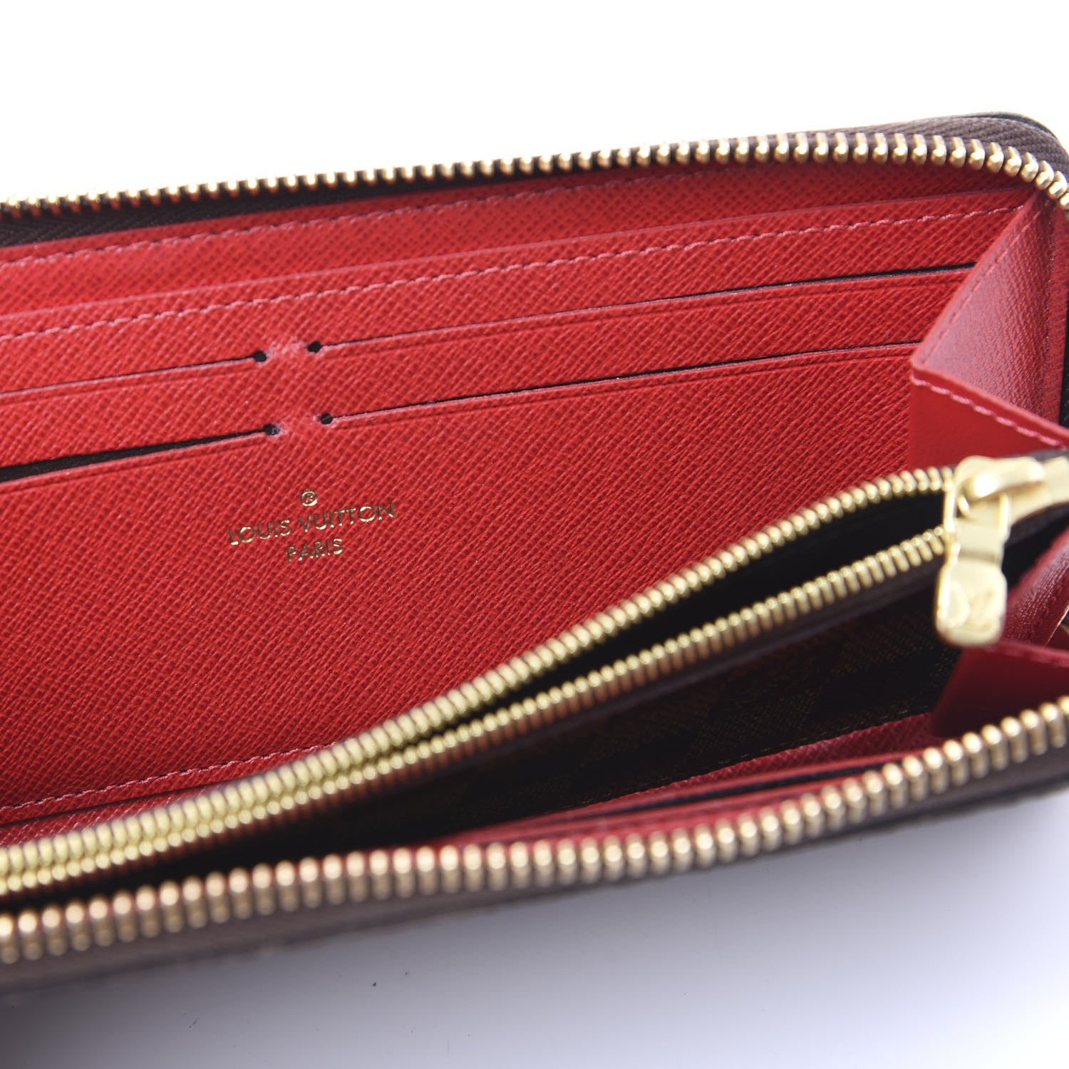 Louis Vuitton Damier Ebene Clemence Wallet Cherry 7 of 10