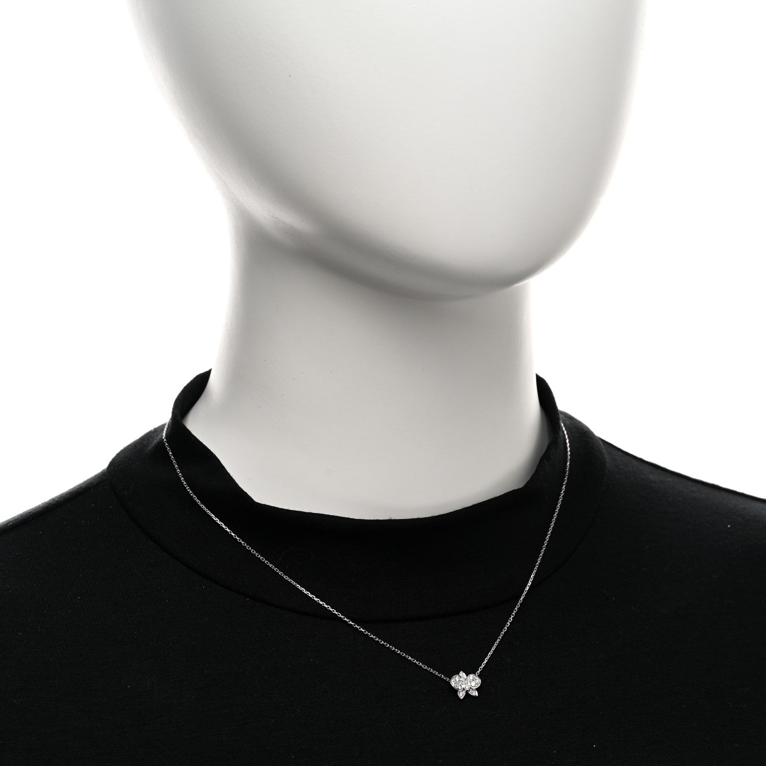 Cartier 18K White Gold Diamond Caresse D'Orchidees Par Cartier Necklace 2 of 4