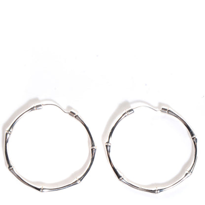 Gucci Sterling Silver Bamboo Hoop Earrings 1 of 3