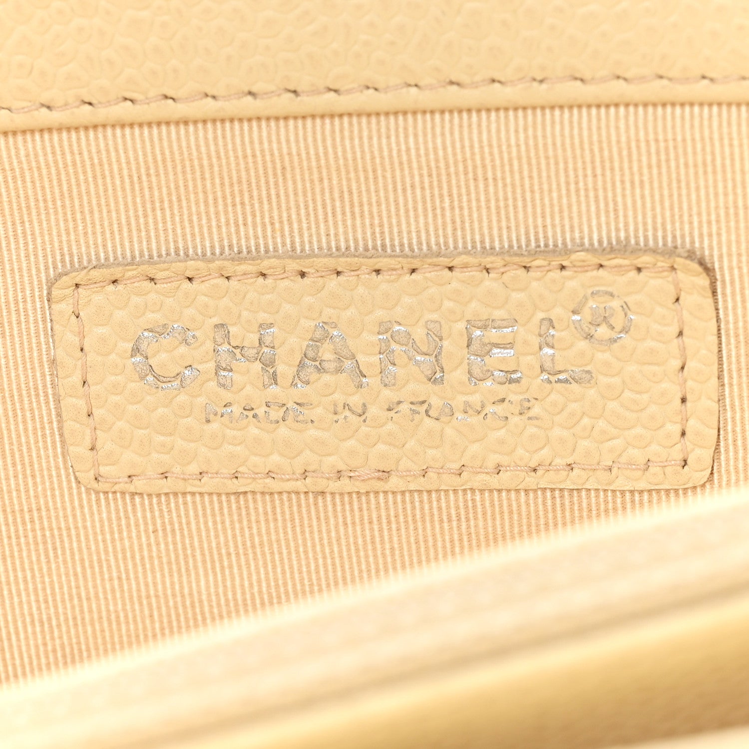 Chanel Caviar Quilted CC Shoulder Bag Beige 7 of 11