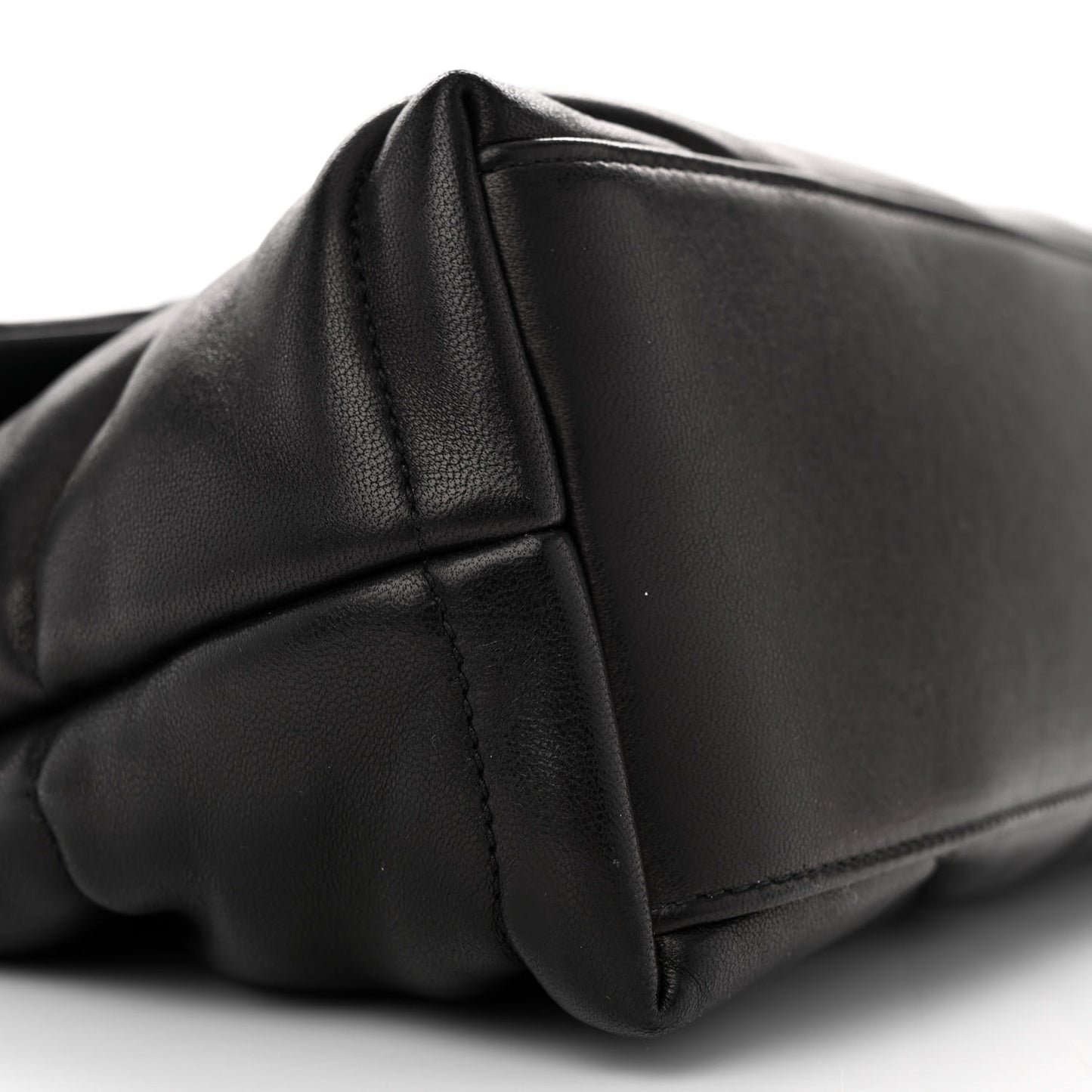 Lambskin Quilted Small Loulou Puffer Monogram Chain Satchel Black