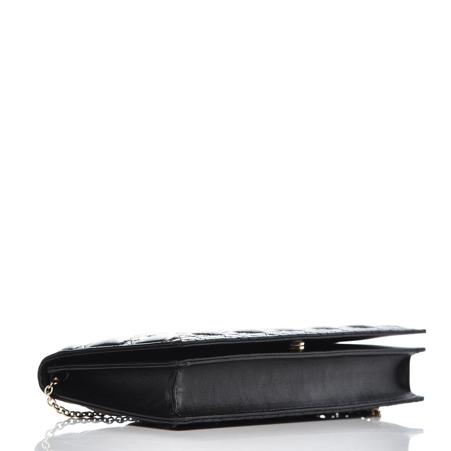 Lambskin Cannage Lady Dior Convertible Clutch Black