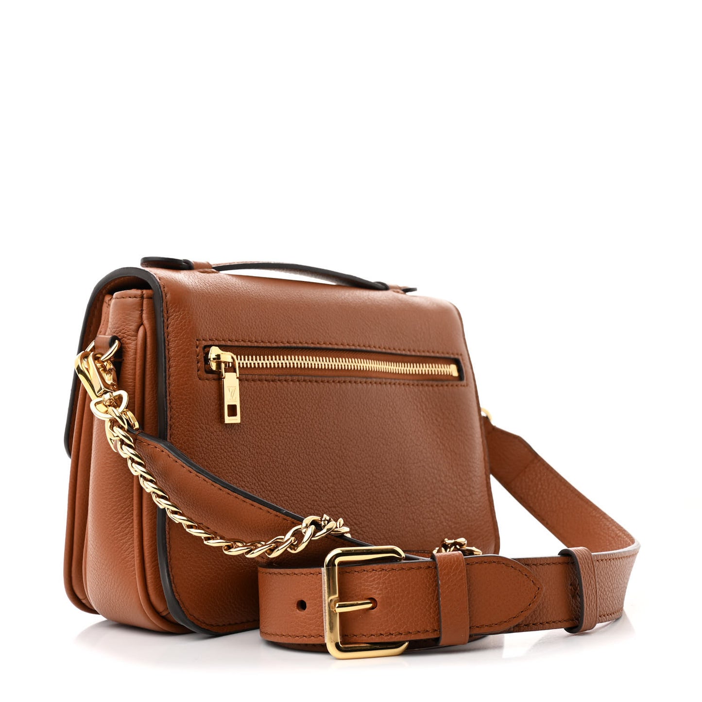 Grained Calfskin Lockme Oxford Cognac