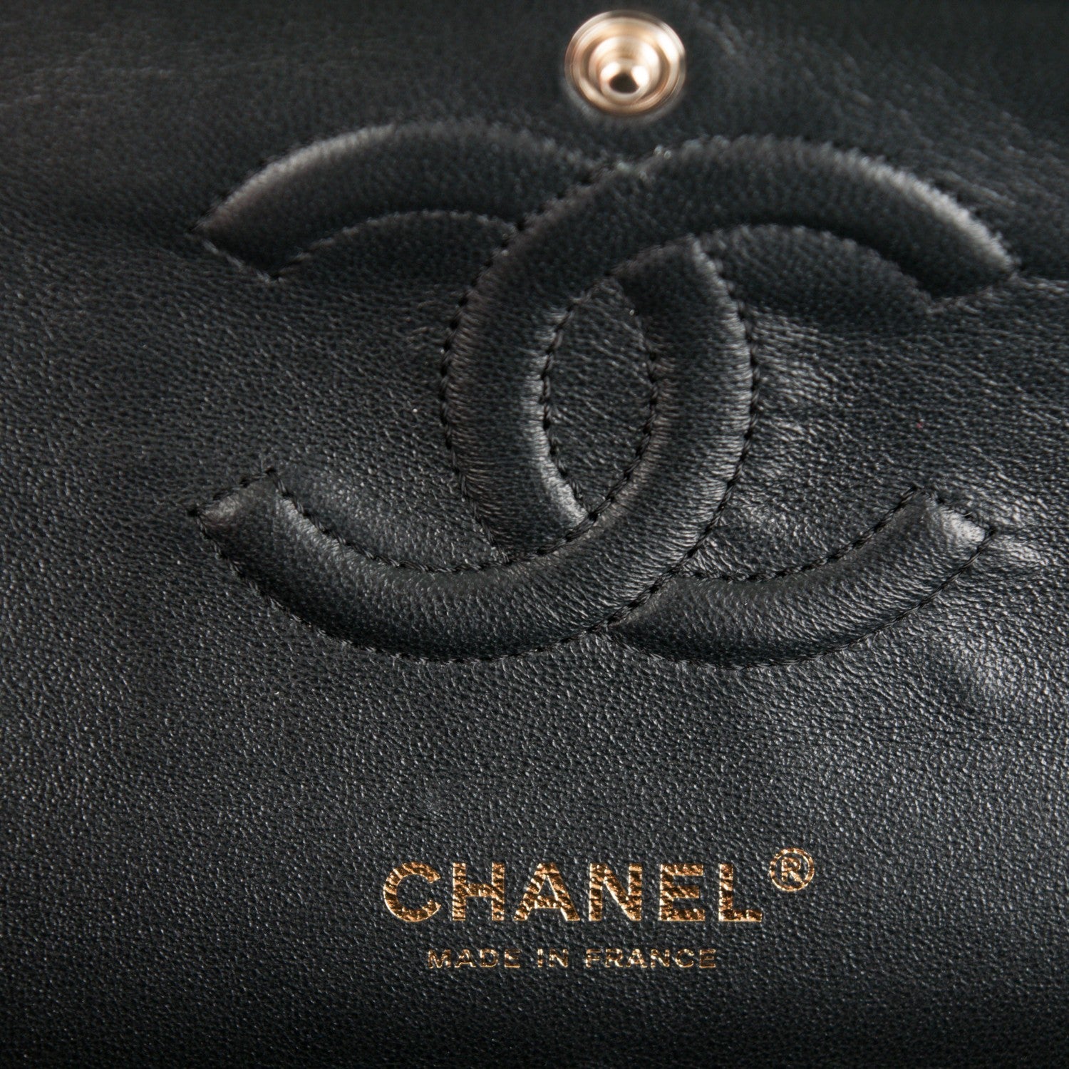 Chanel Lambskin Chevron Quilted Medium Double Flap Black 8 of 9