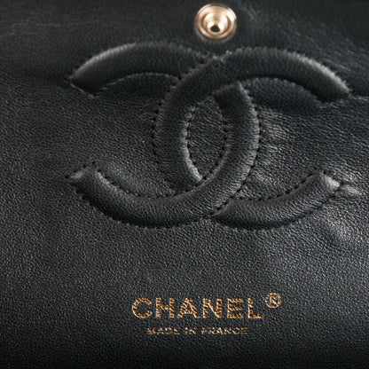 Chanel Lambskin Chevron Quilted Medium Double Flap Black 8 of 9