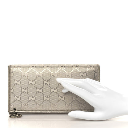 Gucci Imprime Monogram GG Pierce Continental Wallet Silver 2 of 7