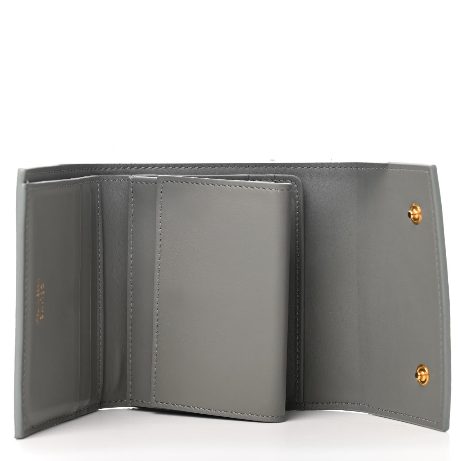 Celine Drummed Calfskin Small Multifunction Folded Wallet Pistachio 4 of 5