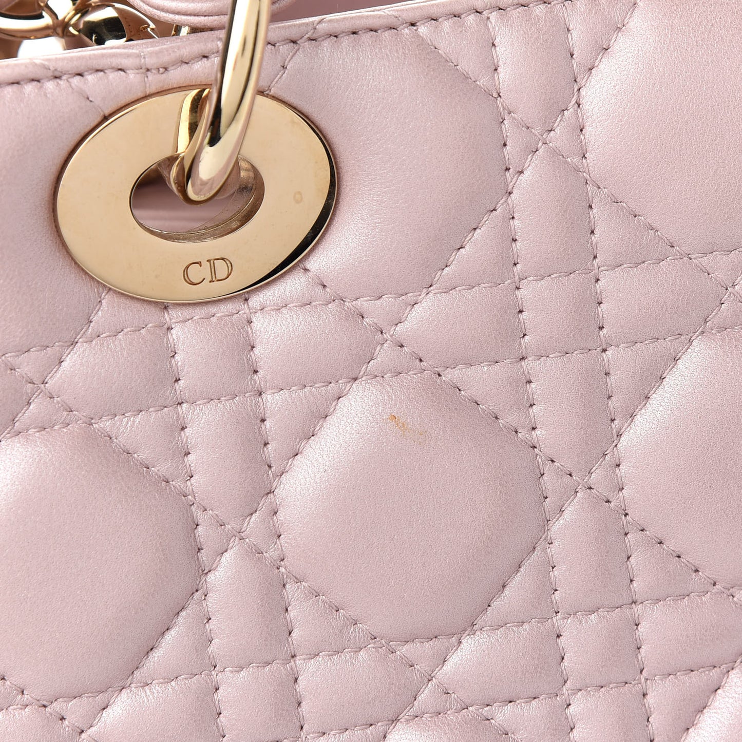 Pearly Lambskin Cannage Medium Lady Dior Lotus