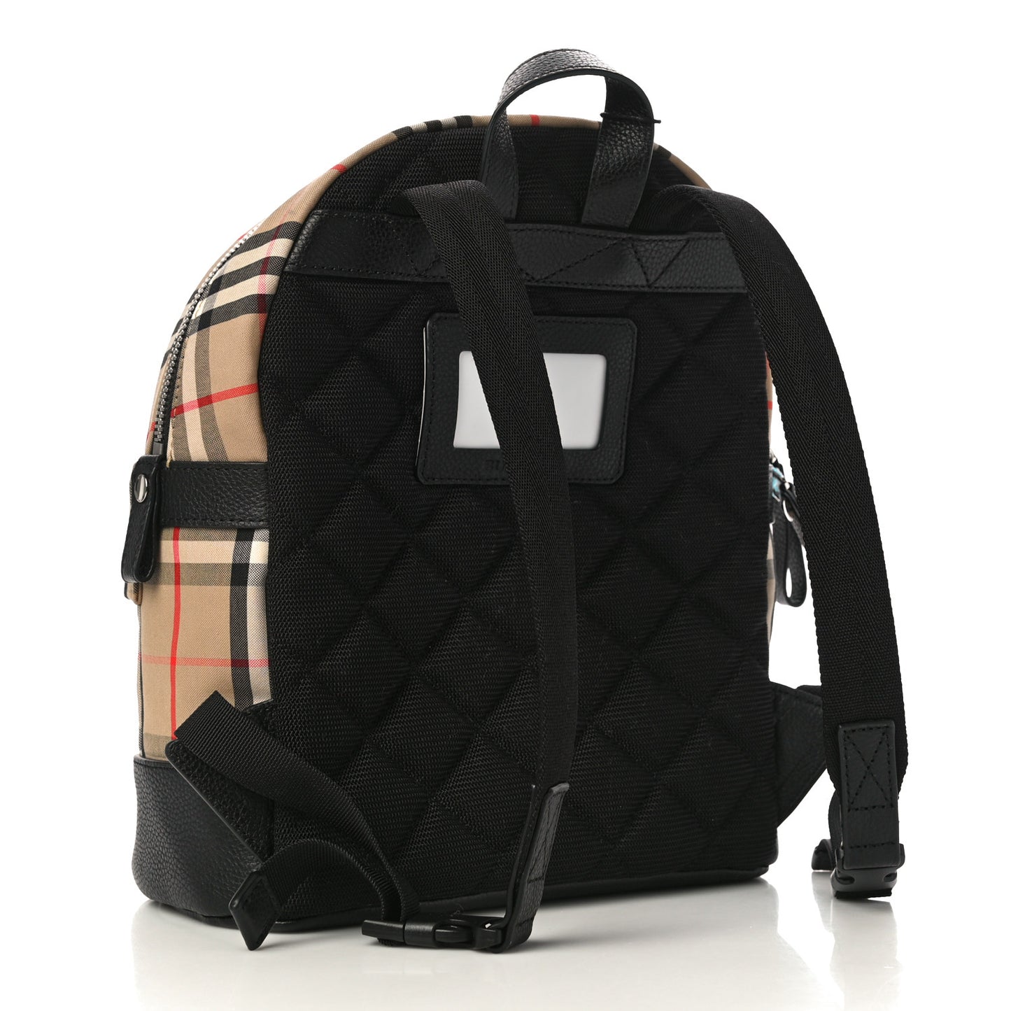 House Check Canvas Calfskin Small Nico Backpack Archive Beige