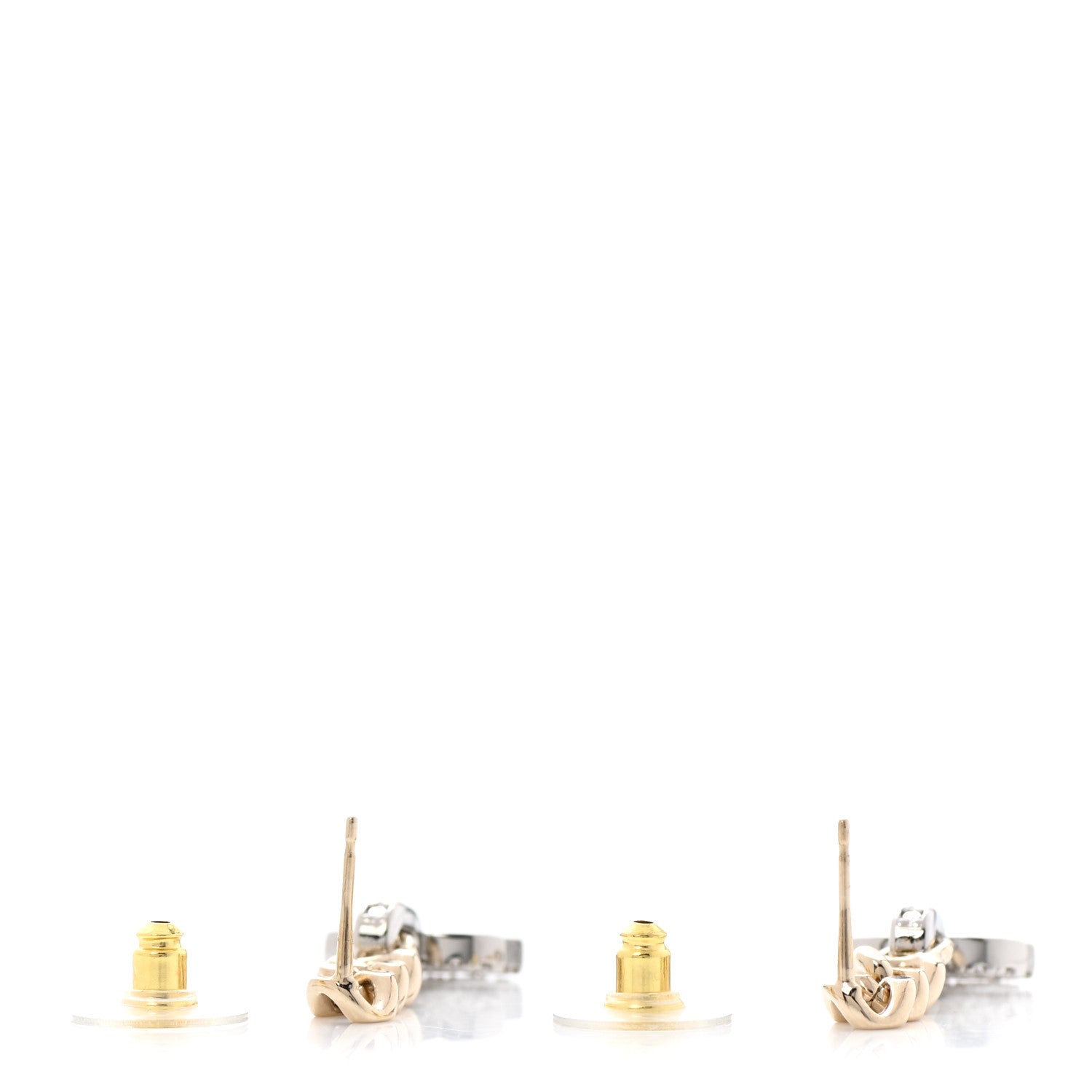 Chanel Metal Crystal CC Chain Drop Earrings Gold 3 of 5