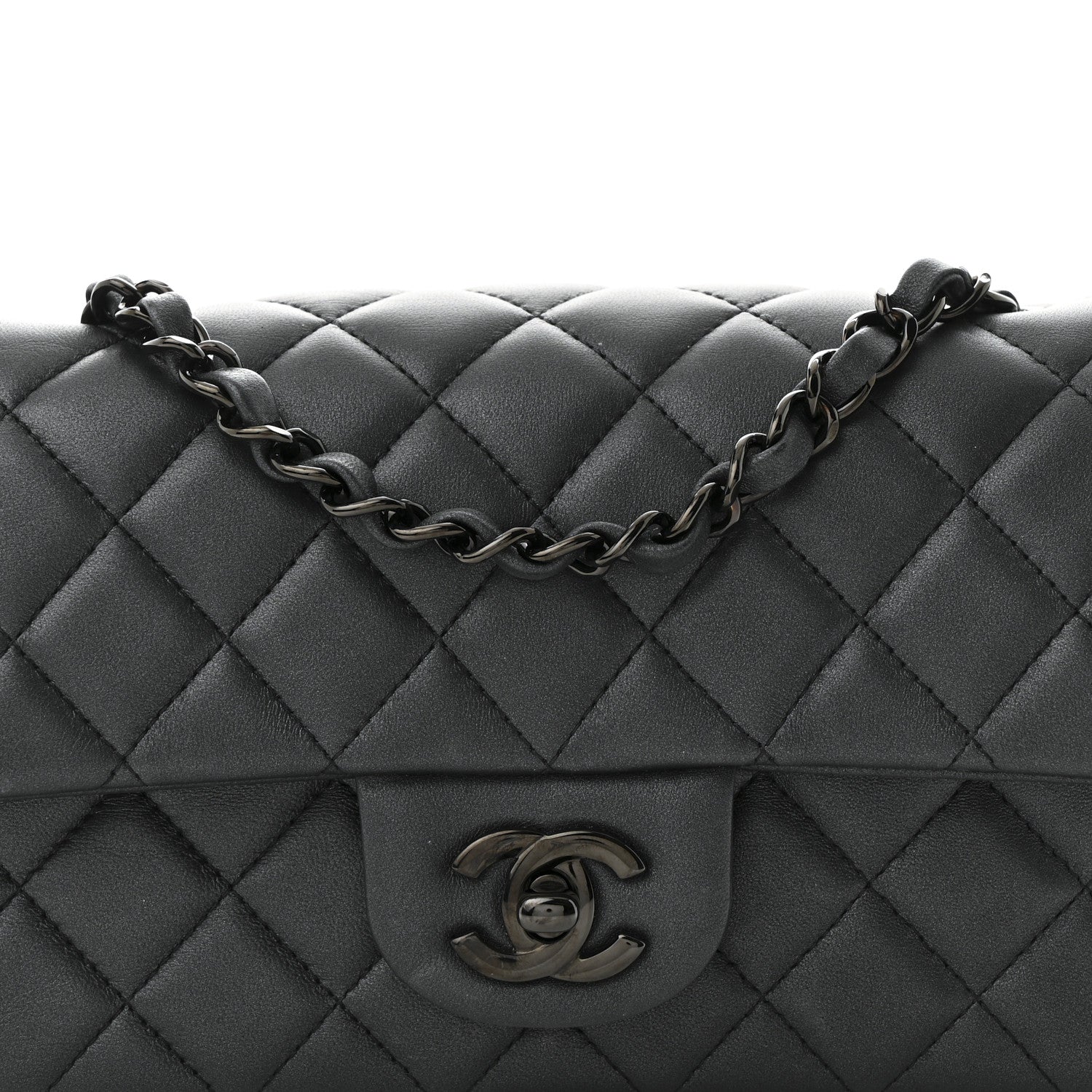Chanel Lambskin Quilted Mini Rectangular Flap So Black 8 of 10
