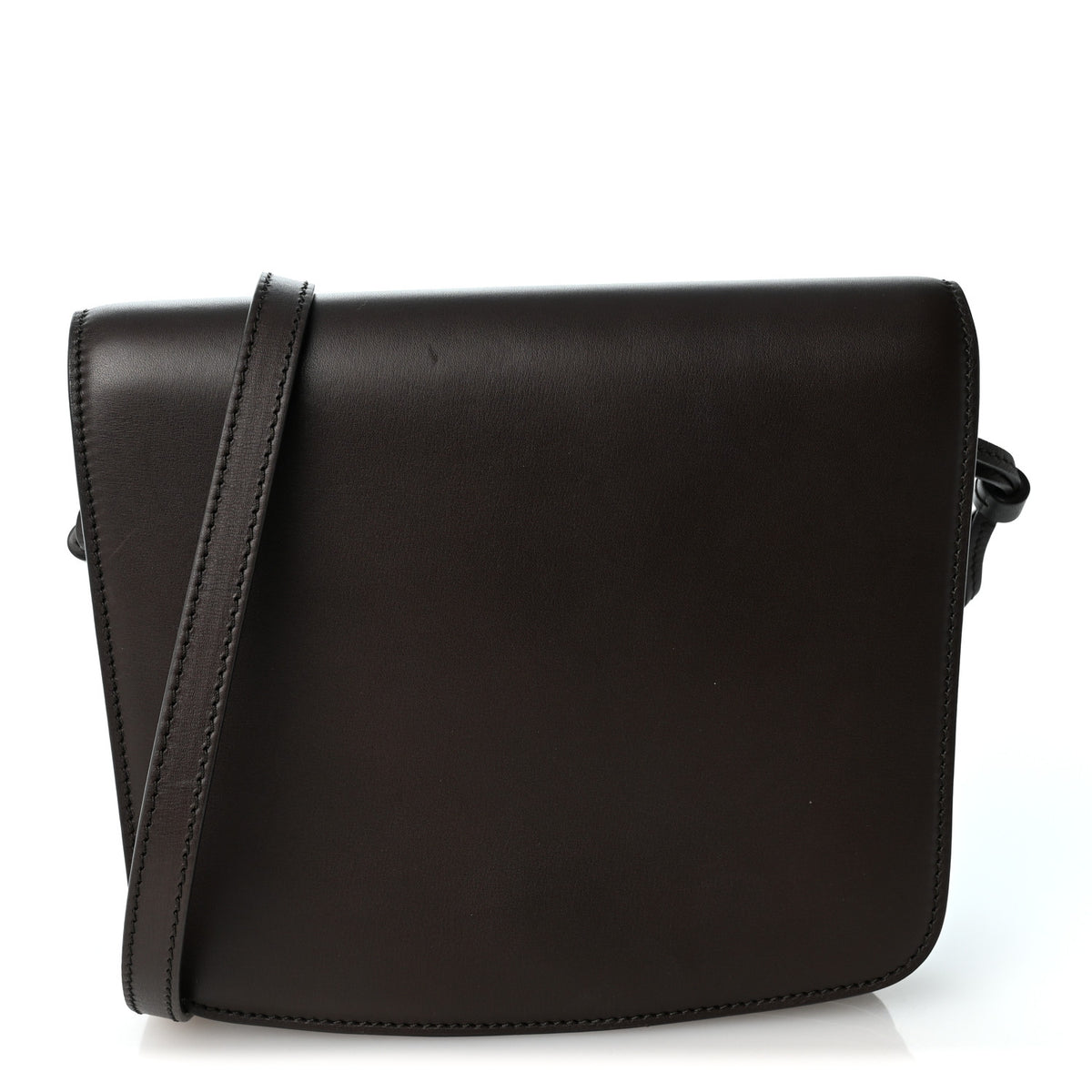 Smooth Calfskin Half Moon Shoulder Bag Brown
