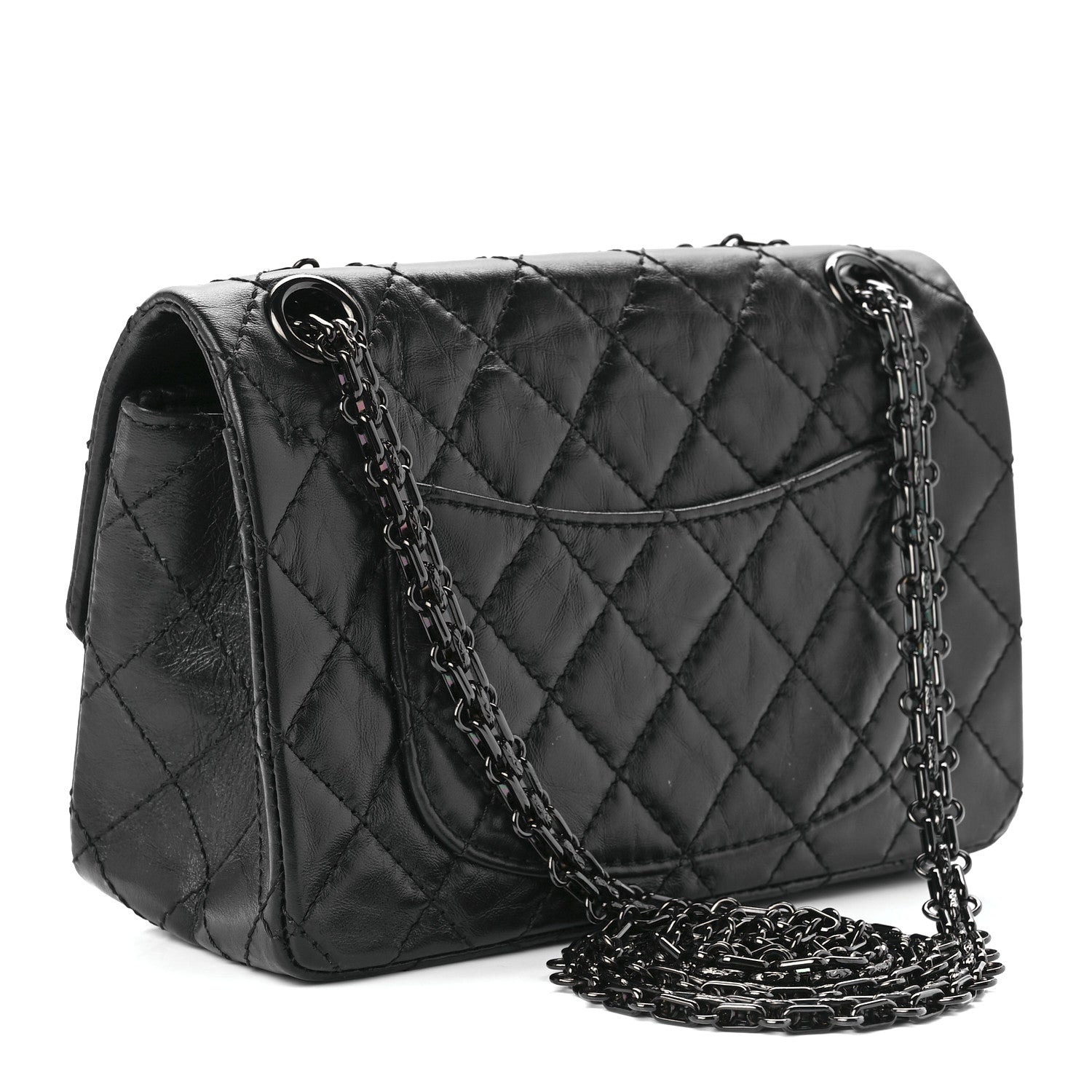 Chanel Aged Calfskin Quilted 2.55 Reissue Mini Flap So Black 3 of 10