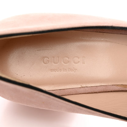 Gucci Kid Scamosciato GG Marmont Fringe 50mm Loafer Pumps 37.5 Crystal Pink 7 of 11