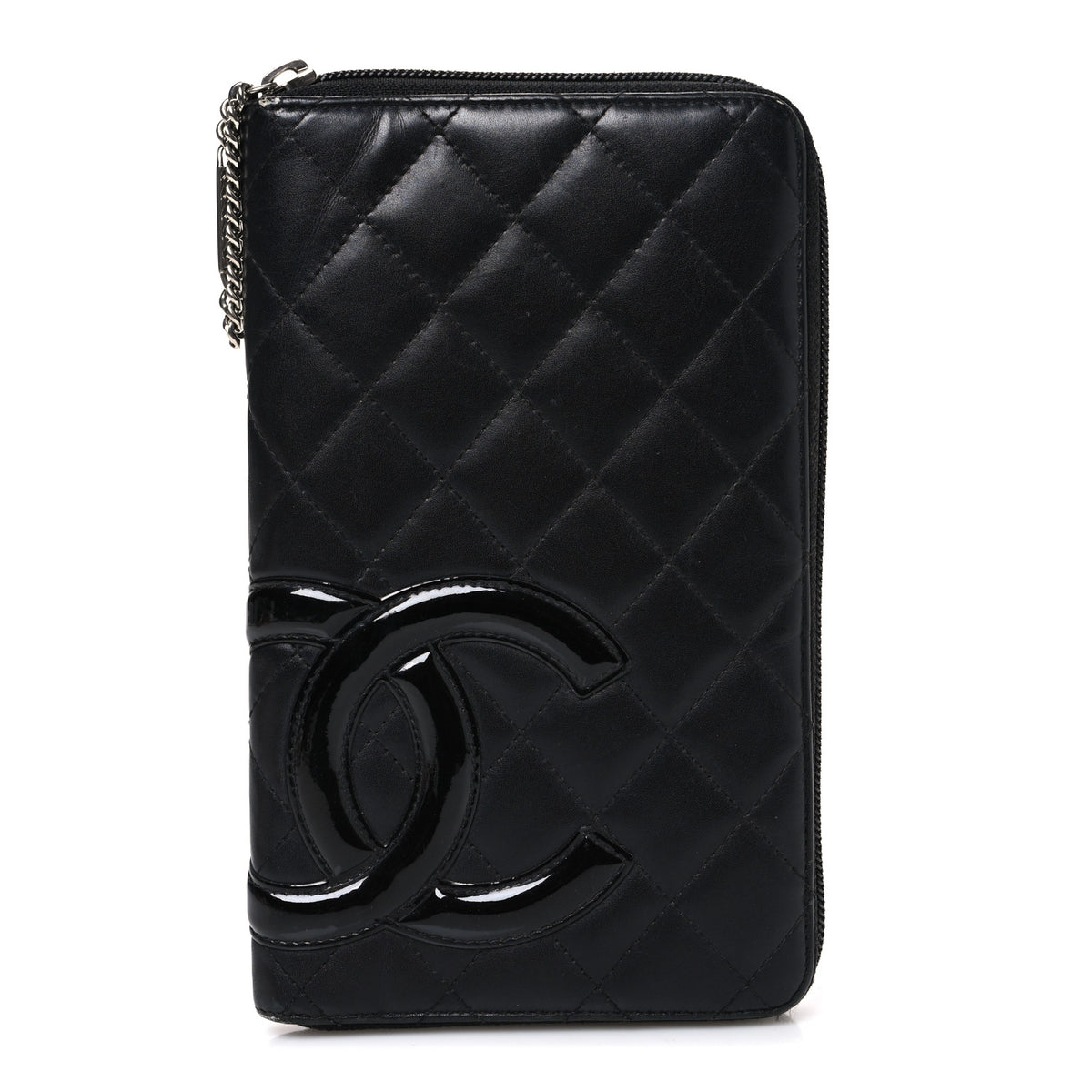 Chanel Calfskin Cambon Zip Around Organizer Wallet Black 1 of 8