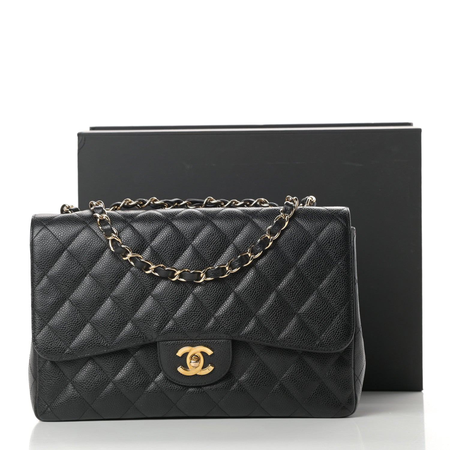 Chanel Caviar Quilted Jumbo Single Flap Black 13 of 13
