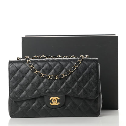 Chanel Caviar Quilted Jumbo Single Flap Black 13 of 13
