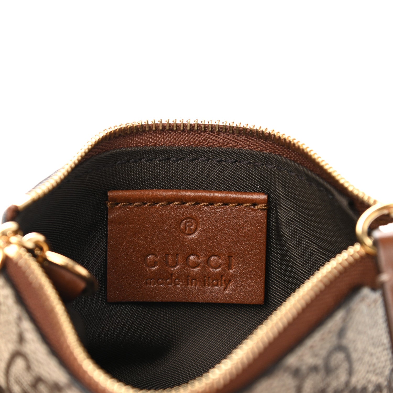 Gucci GG Supreme Monogram Key Case Beige Ebony Cuir 7 of 9