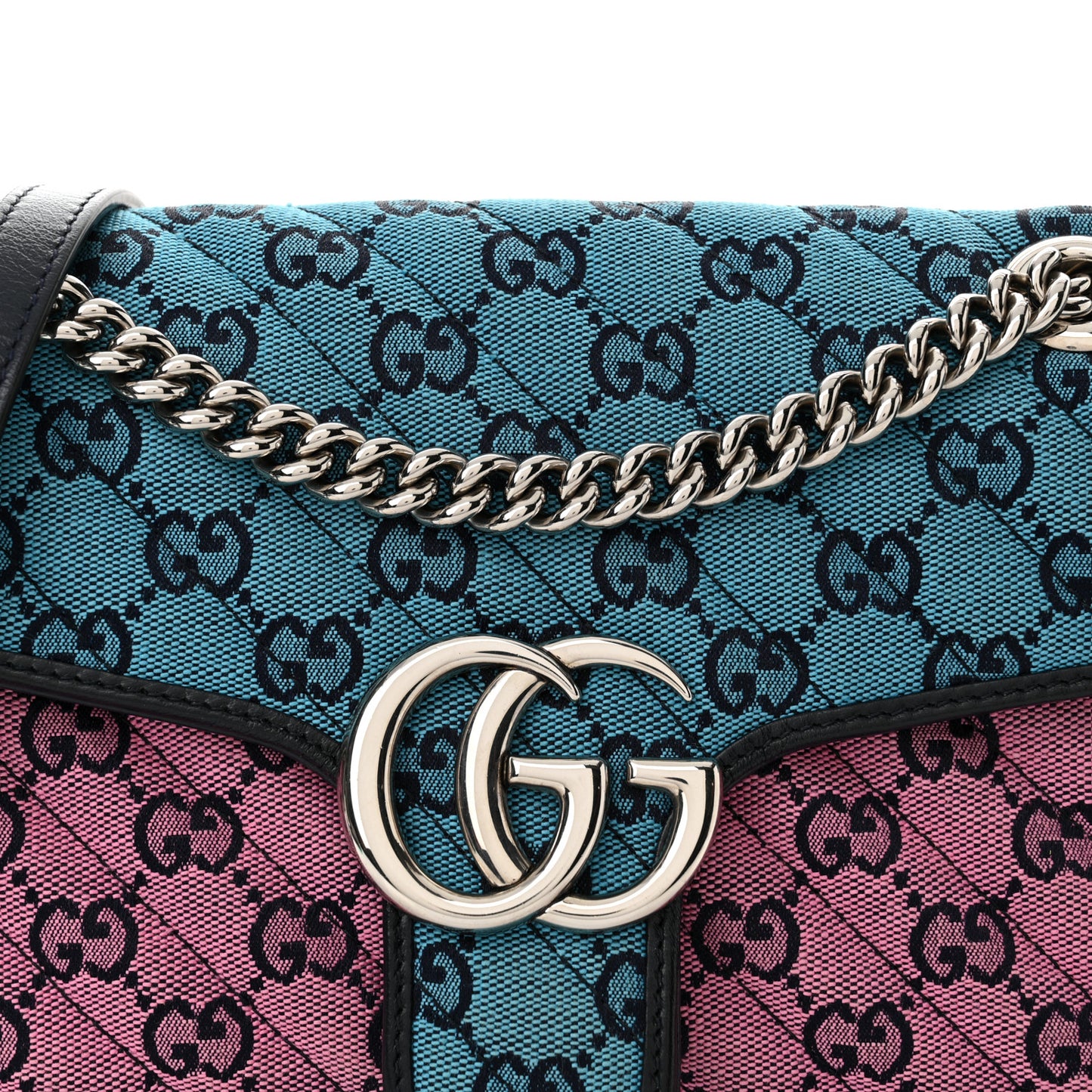 Monogram Multicolor Matelasse Diagonal Small GG Marmont Shoulder Bag Light Blue Pink Blue Green Red