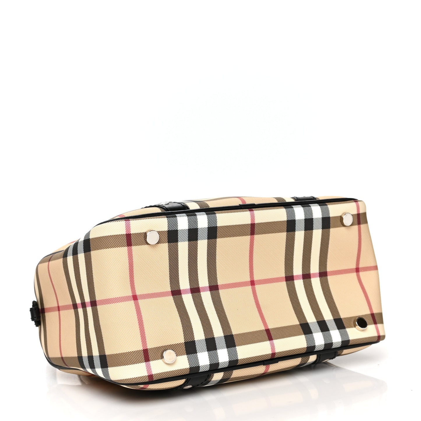 House Check Studded Satchel Black