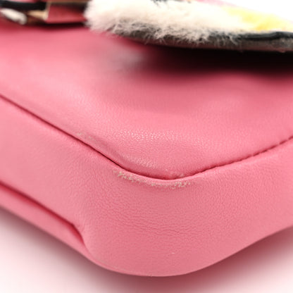 Fendi Nappa Rabbit Fox Fur Micro Buggie Baguette Rosa Fluo Multicolor 11 of 11