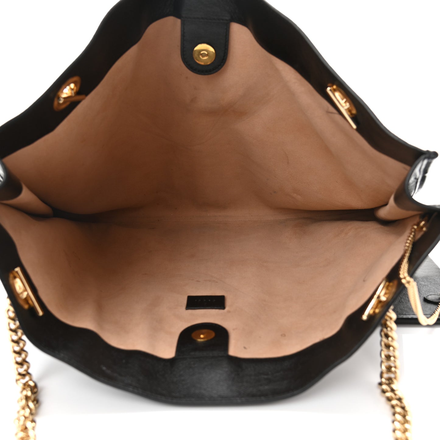 Calfskin Large Rajah Chain Tote Black