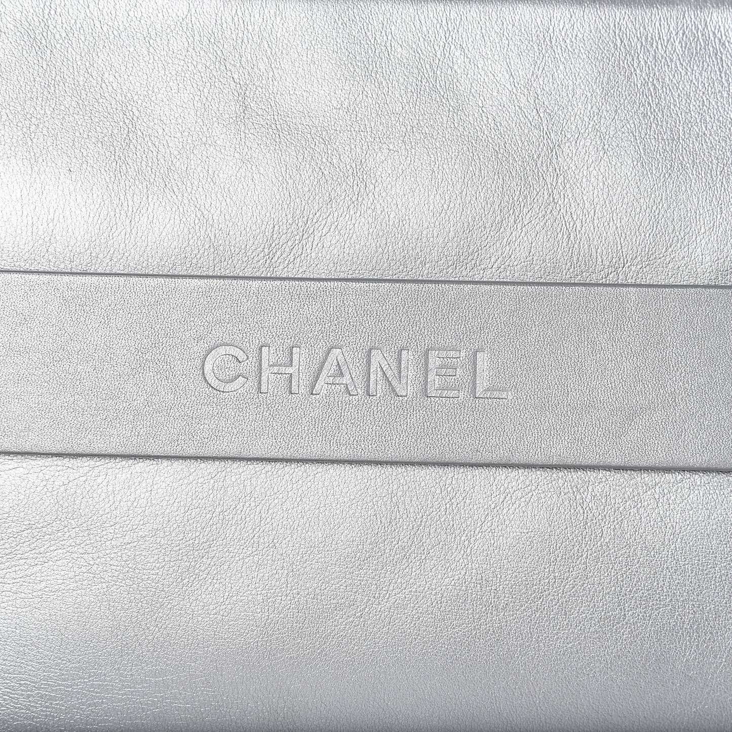 Metallic Calfskin Keyboard Pouch Silver