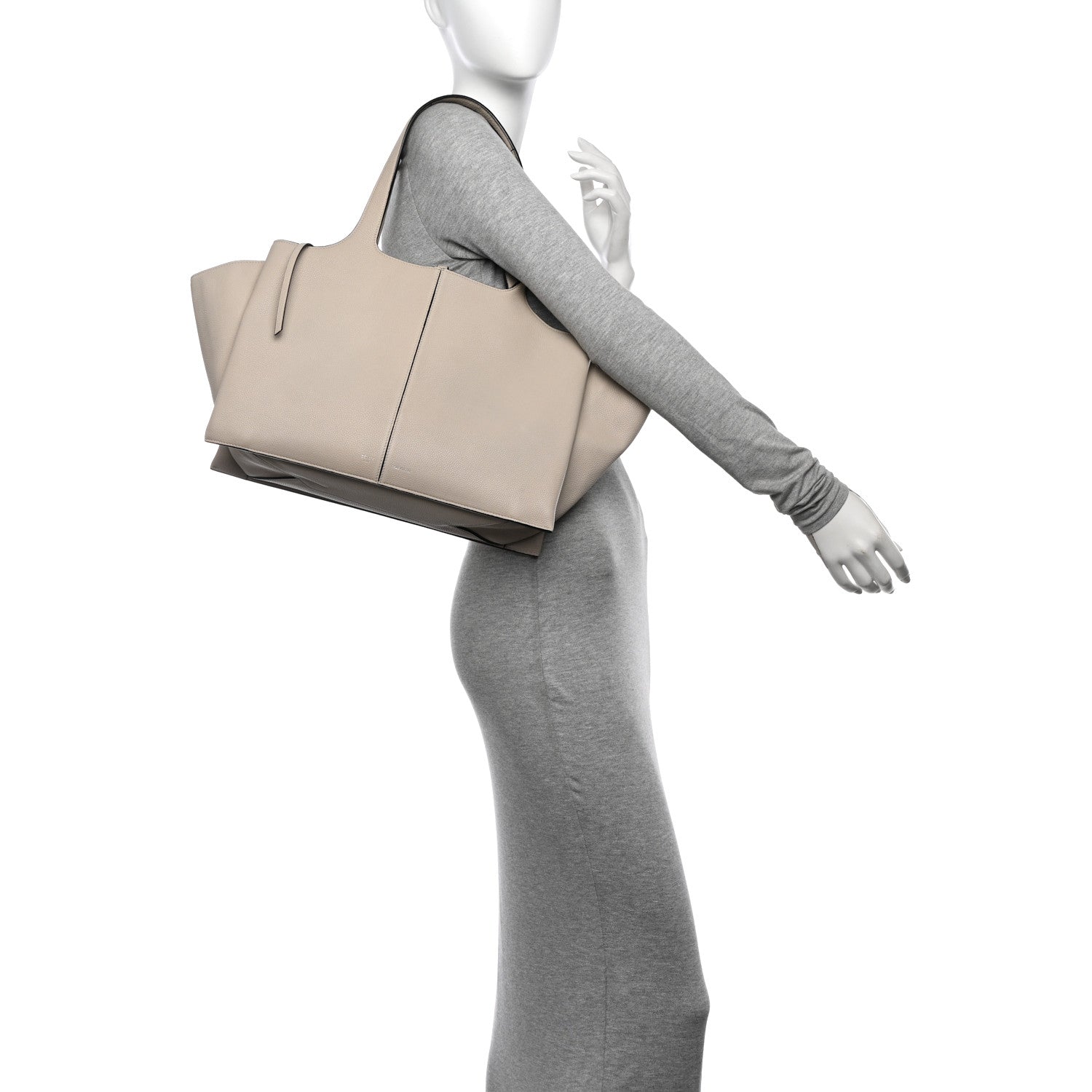 Celine Baby Grained Calfskin Medium Tri-Fold Bag Dune 2 of 12