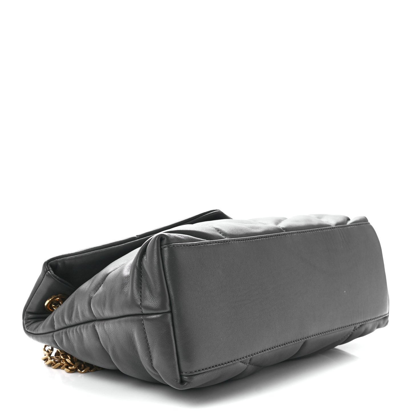 Lambskin Quilted Small Loulou Puffer Monogram Chain Satchel Storm