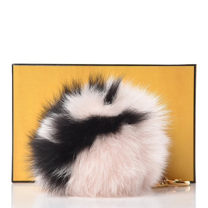 Fendi Fox Fur Nappa FF Pom Pom Bag Charm Cheesecake Black 6 of 6