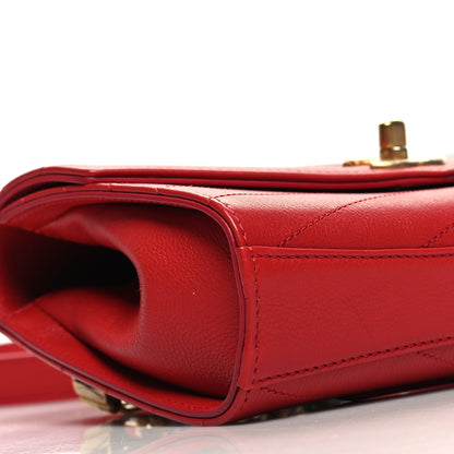 Chanel Calfskin Chevron Stitched Coco Waist Bag Red 9 of 11