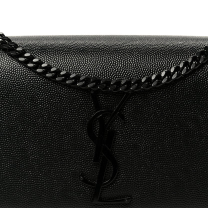 Saint Laurent Grain De Poudre Small Classic Monogram Monochrome Kate Satchel Black 8 of 10