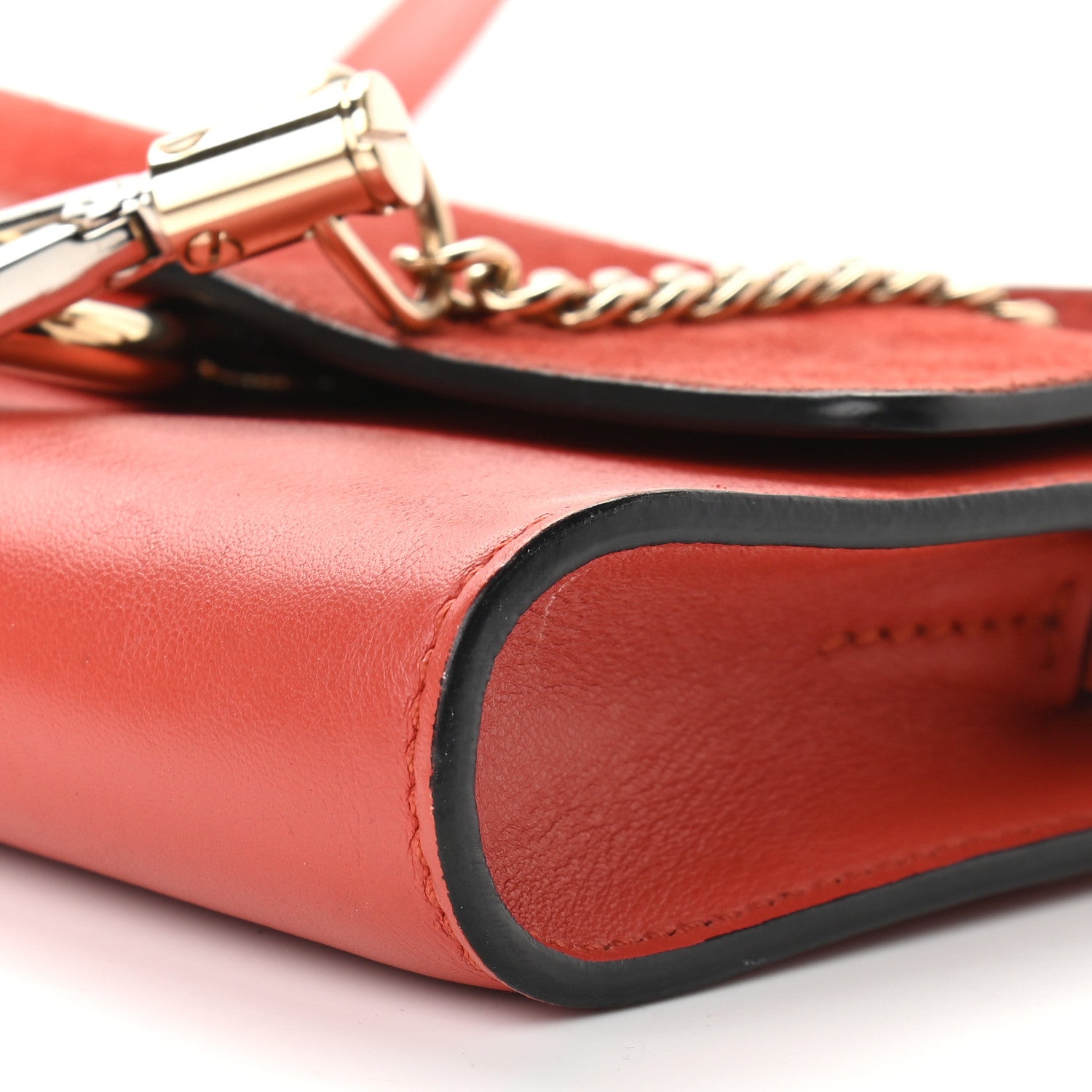Chloe Suede Calfskin Mini Faye Shoulder Bag Earthy Red 8 of 9