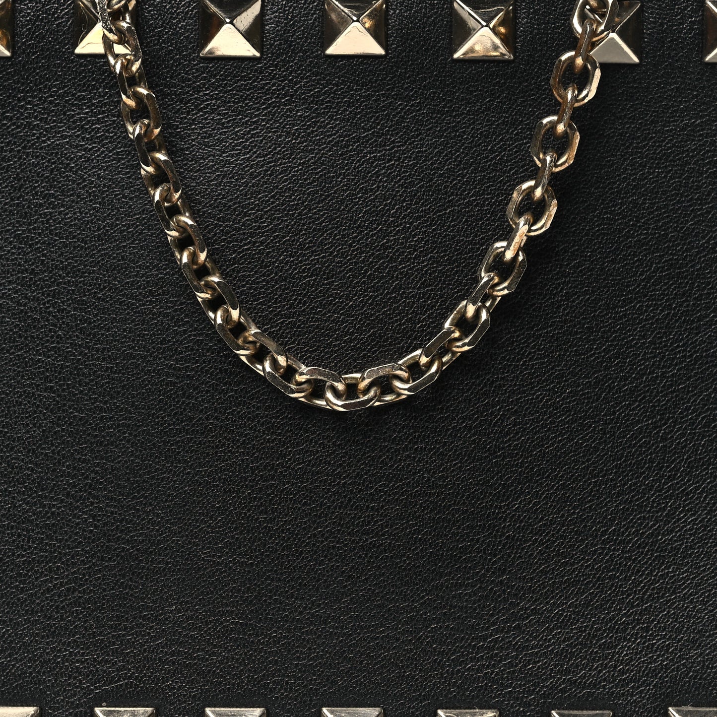 Calfskin Small Rockstud Chain Camera Crossbody Bag Black
