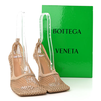 Bottega Veneta Mesh Calfskin Chain Stretch Pumps 40 Beige 12 of 12