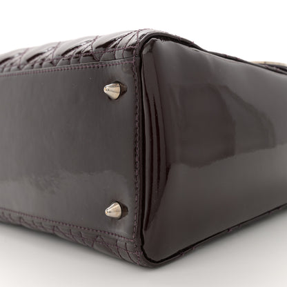 Christian Dior Patent Cannage Medium Lady Dior Burgundy Red 10 of 10