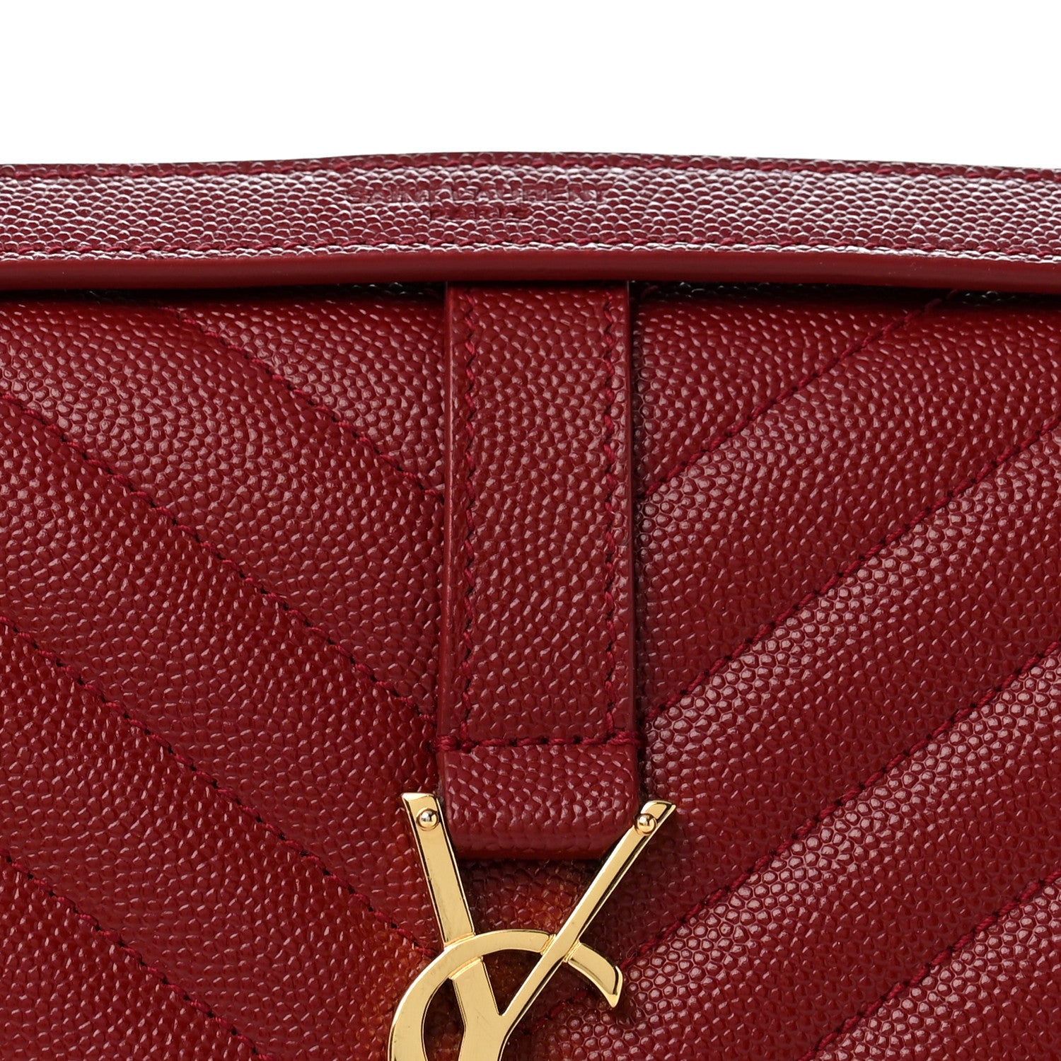 Saint Laurent Grain De Poudre Textured Mixed Matelasse Triquilt Medium Monogram Satchel Oxblood 8 of 12
