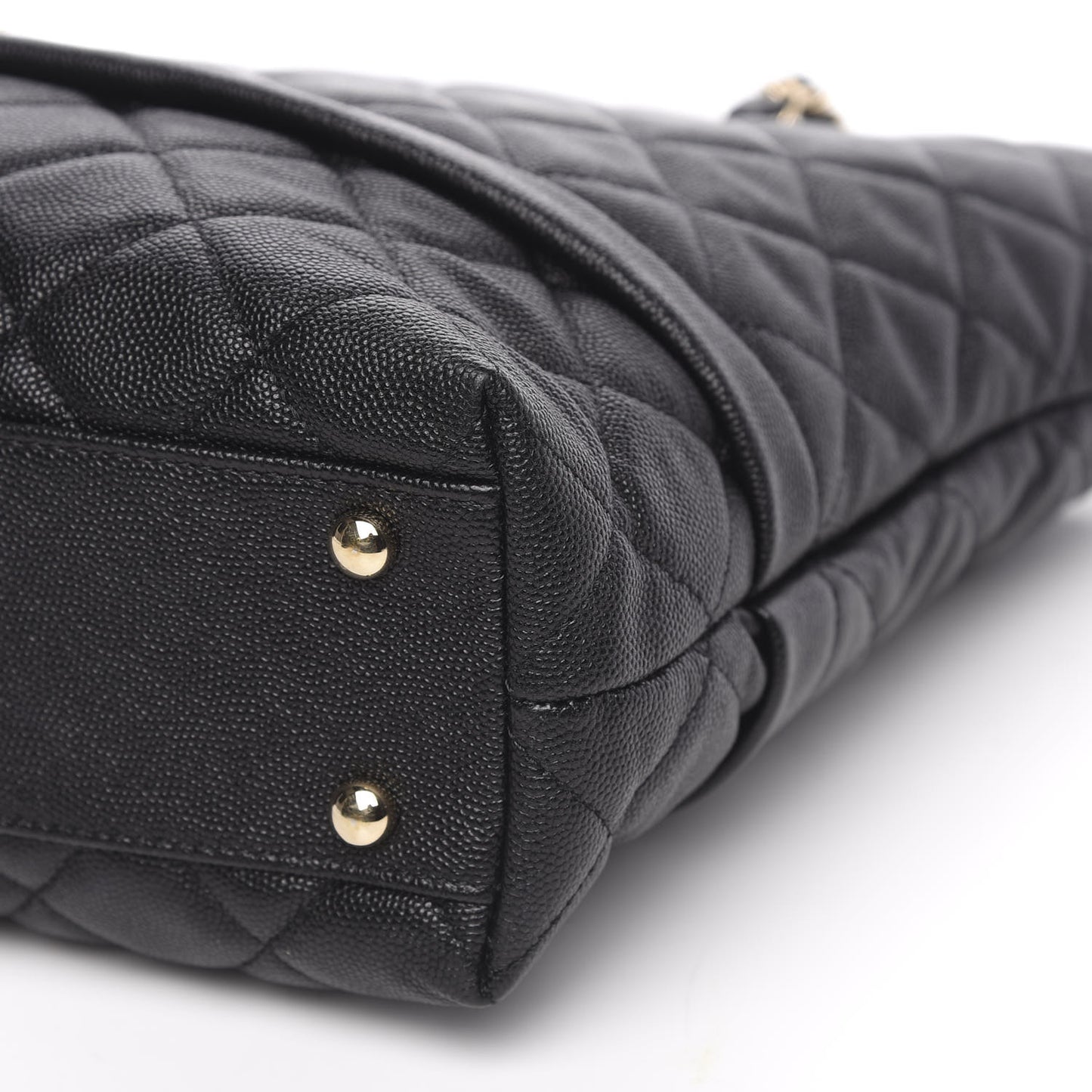 Caviar Quilted Rolled Up Tote Black