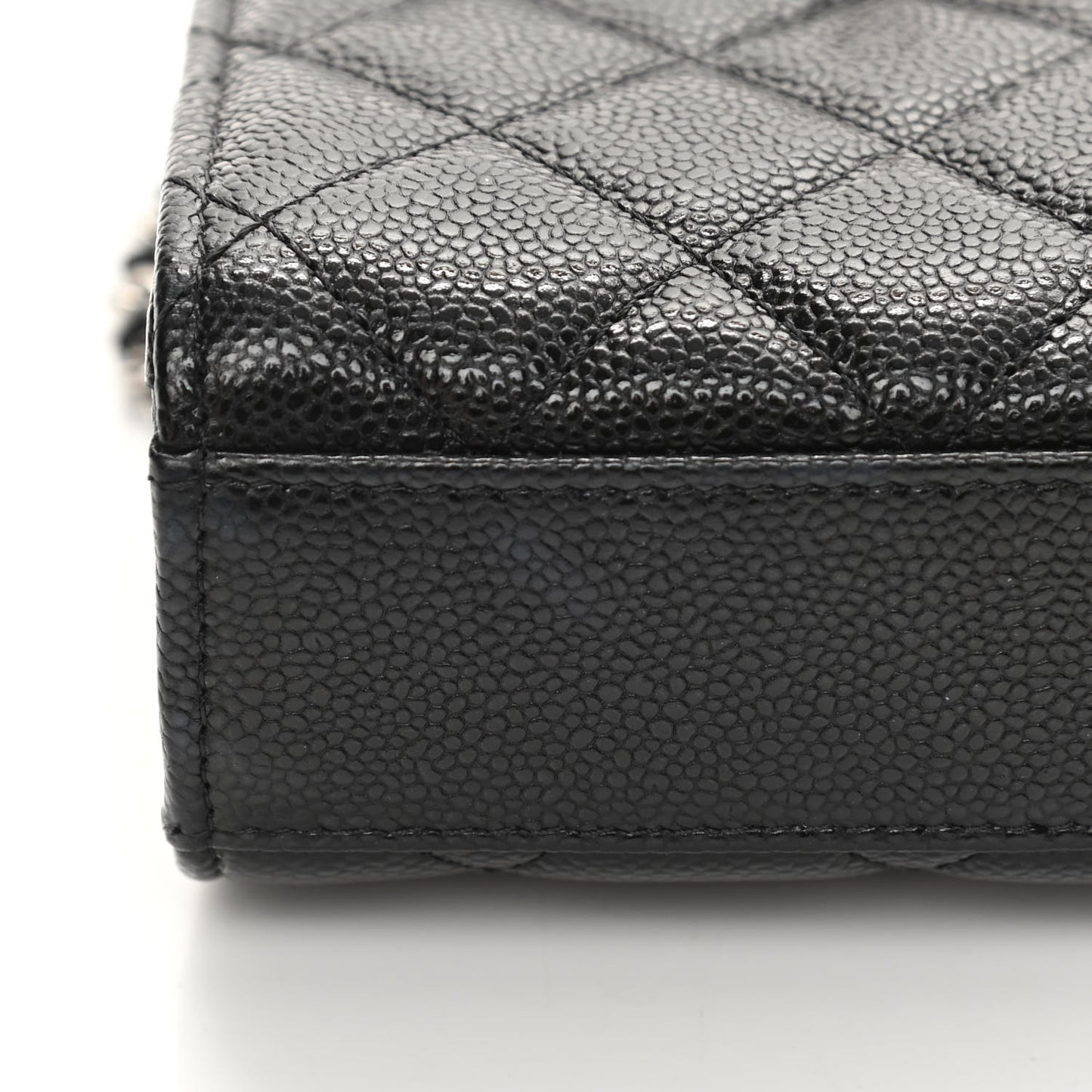 Caviar Quilted Classic Phone Holder Black