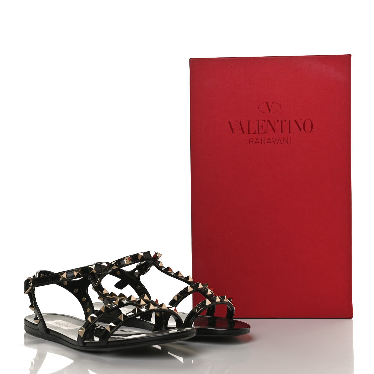 Valentino Garavani PVC Jelly Rockstud Caged Sandals 36 Black 22 of 22