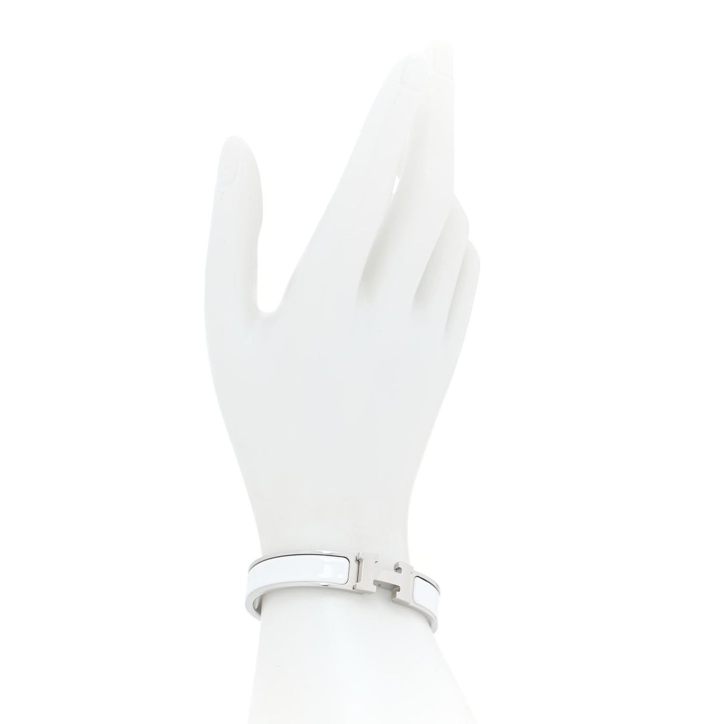 Enamel Narrow Clic Clac H Bracelet PM White