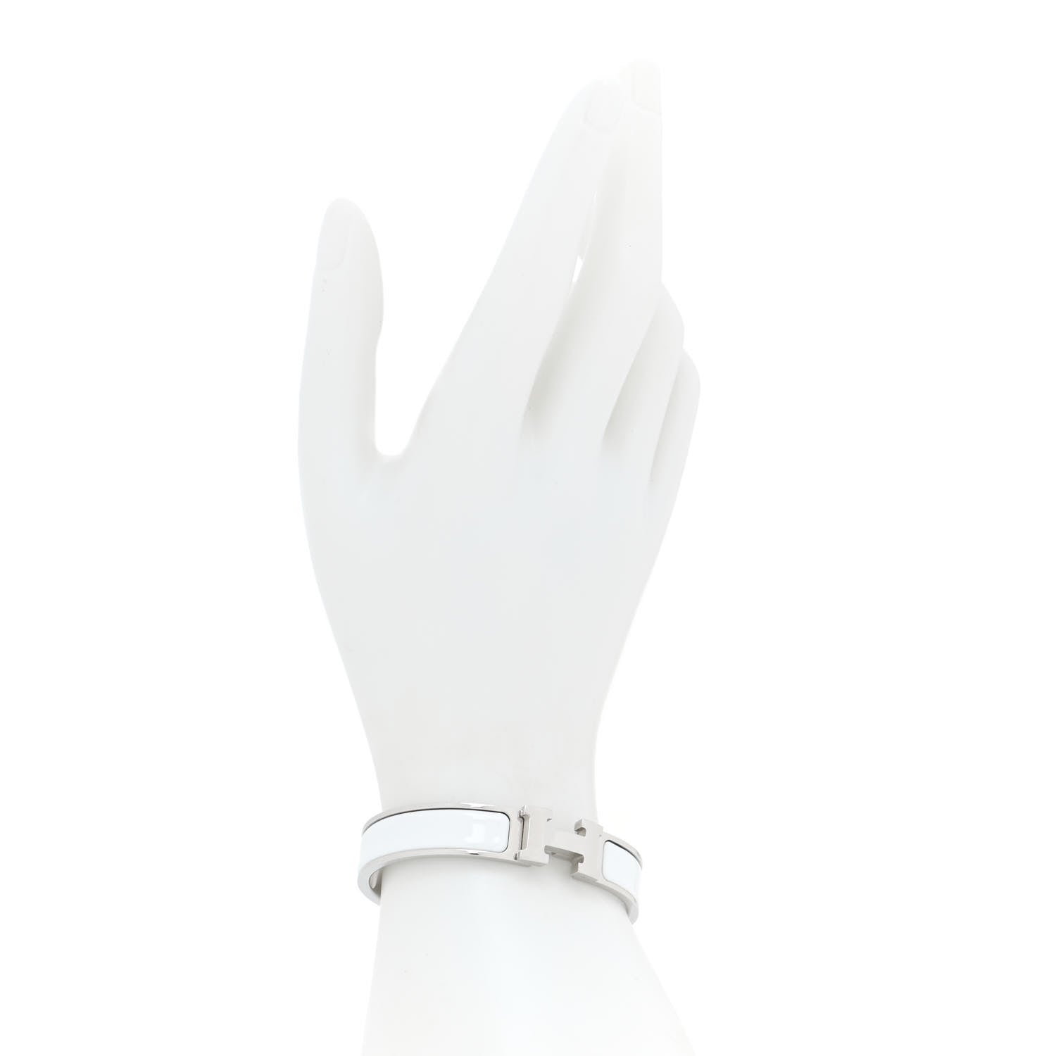 Hermes Enamel Narrow Clic Clac H Bracelet PM White 2 of 6