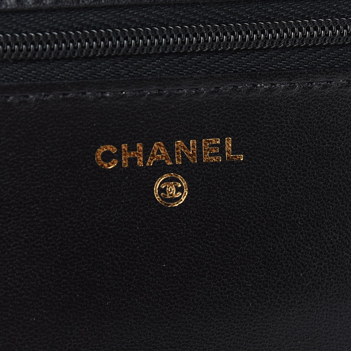 Lambskin Quilted Coco Bow Wallet On Chain WOC Black