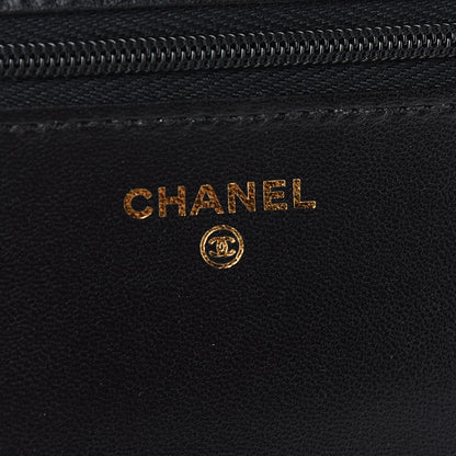 Chanel Lambskin Quilted Coco Bow Wallet On Chain WOC Black 6 of 10