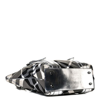 Burberry Nylon Beat Check Small Victoria Tote Silver 3 of 9