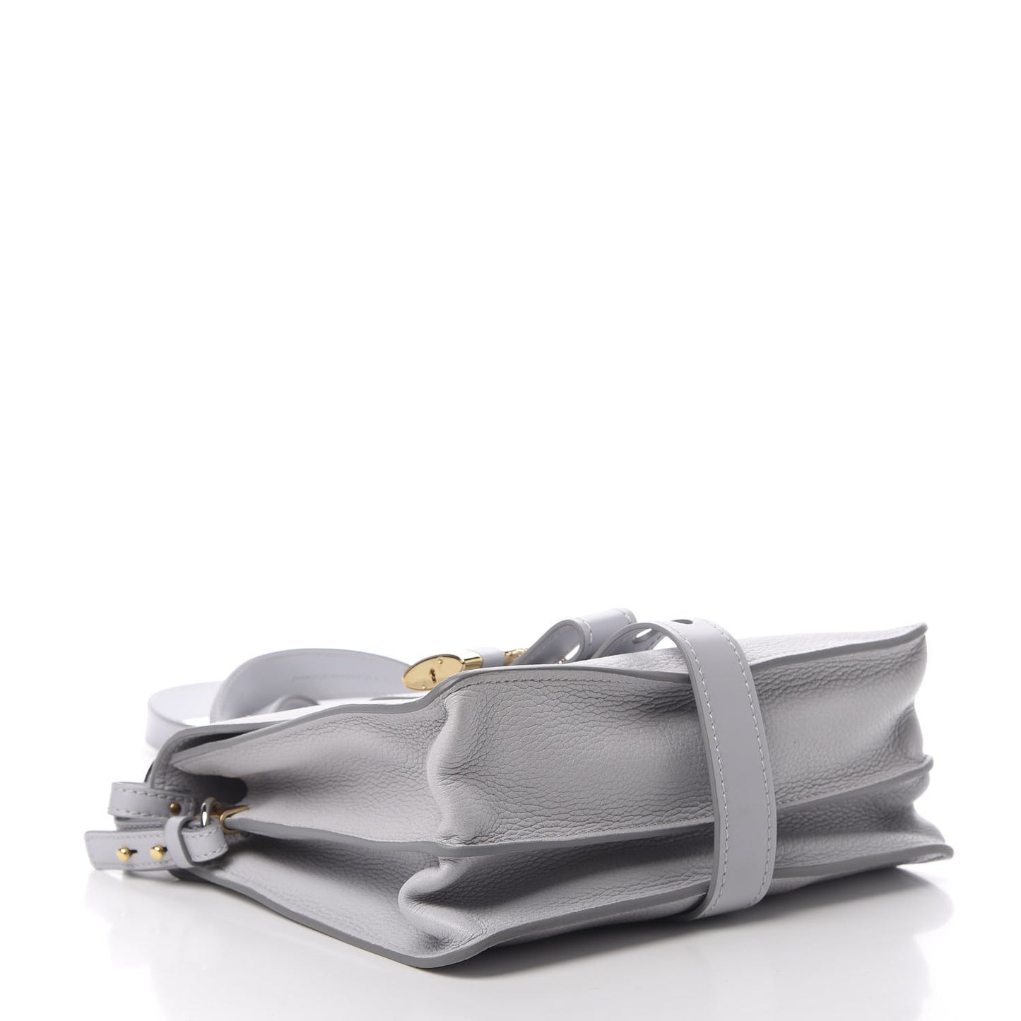 Shiny Grained Calfskin Medium Aby Day Shoulder Bag Airy Grey
