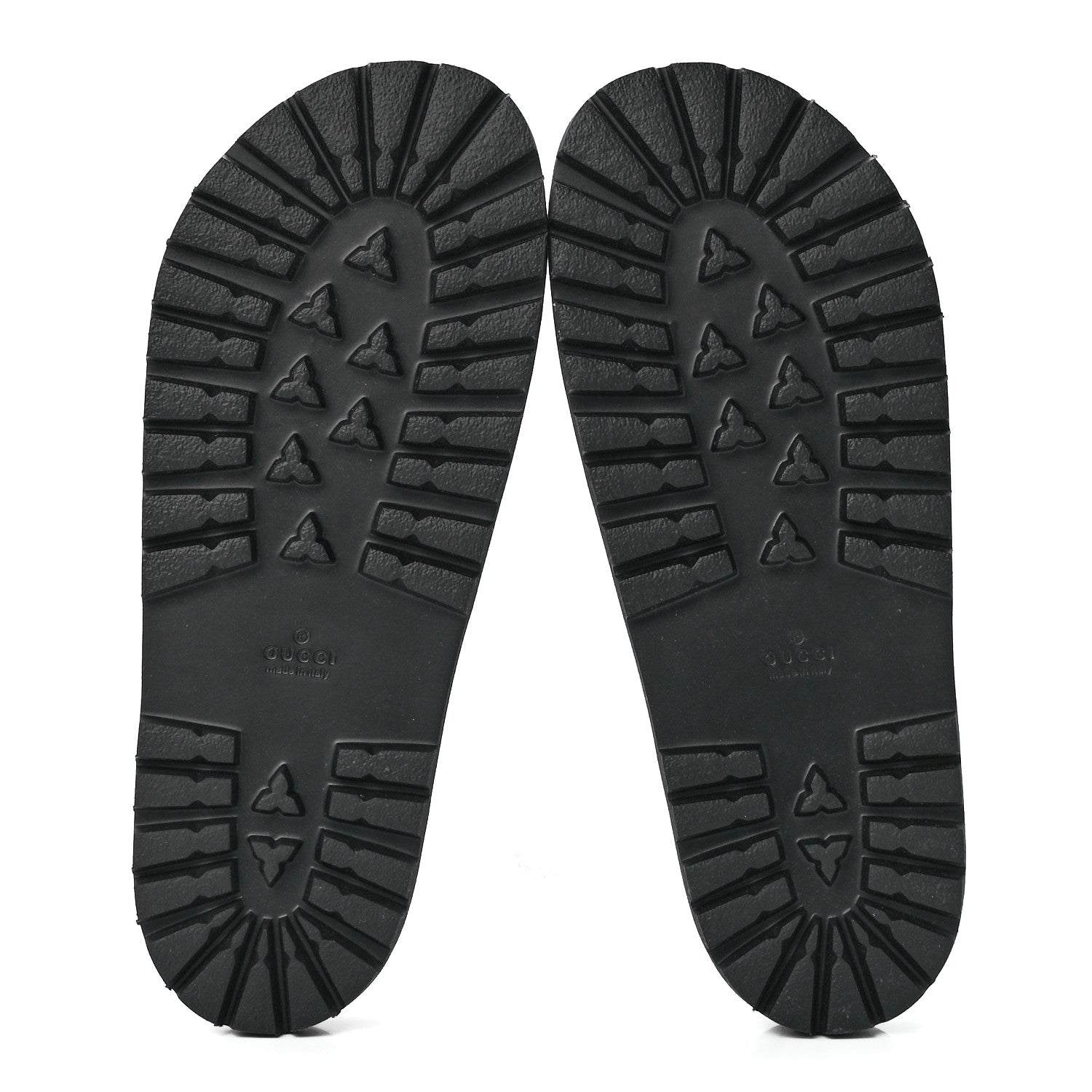 Gucci Rubber Web Mens Lug Sole Slide Sandals 13 Black Green Red 5 of 7