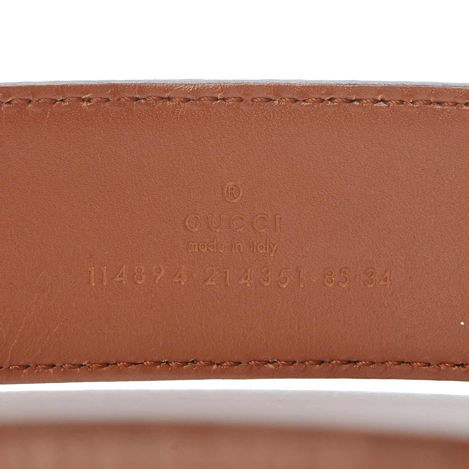 Gucci Calfskin Horsebit Buckle Belt 85 34 Brown 4 of 7