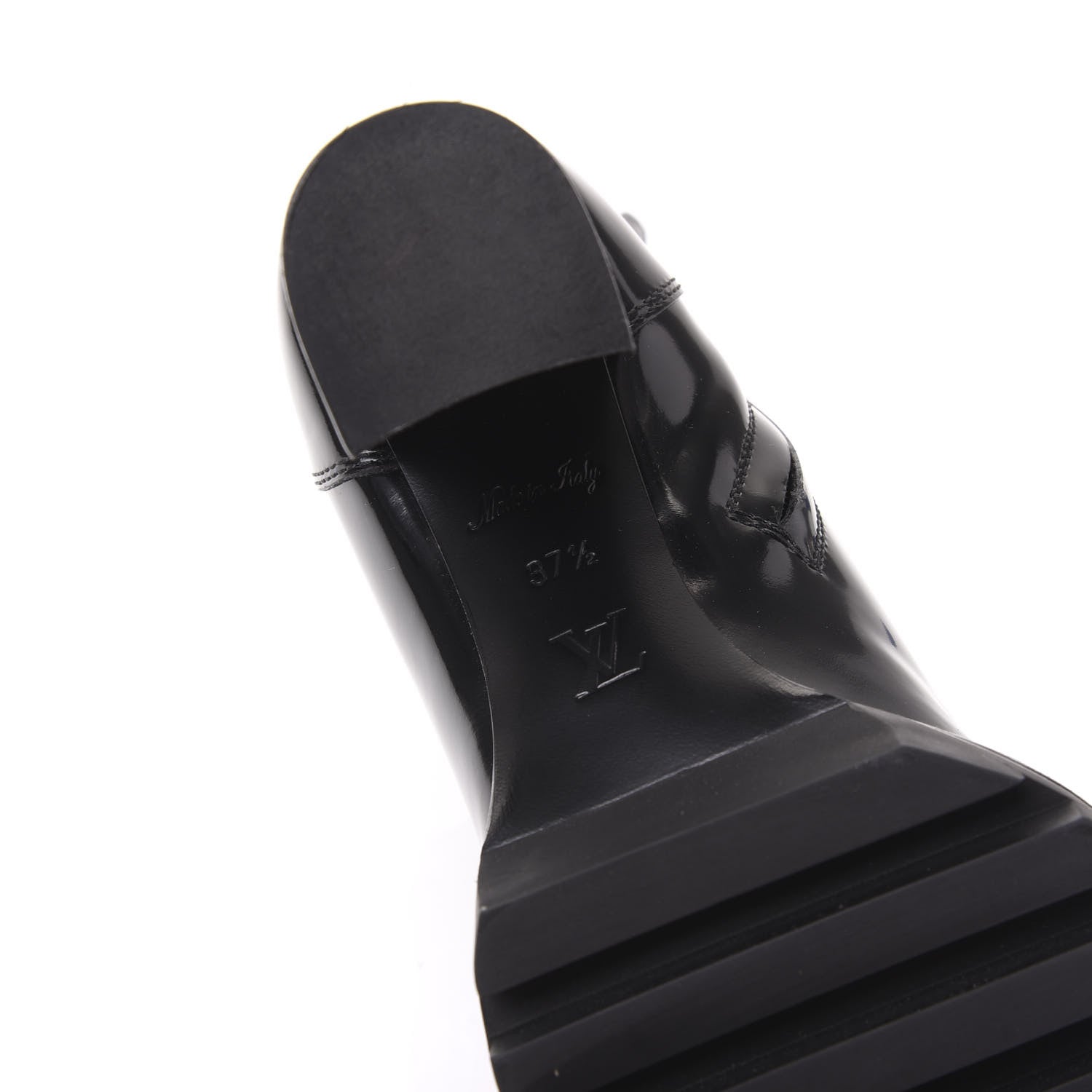 Louis Vuitton Patent Calfskin Monogram LV Black Heart Star Trail Ankle Boots 37.5 Black 6 of 8