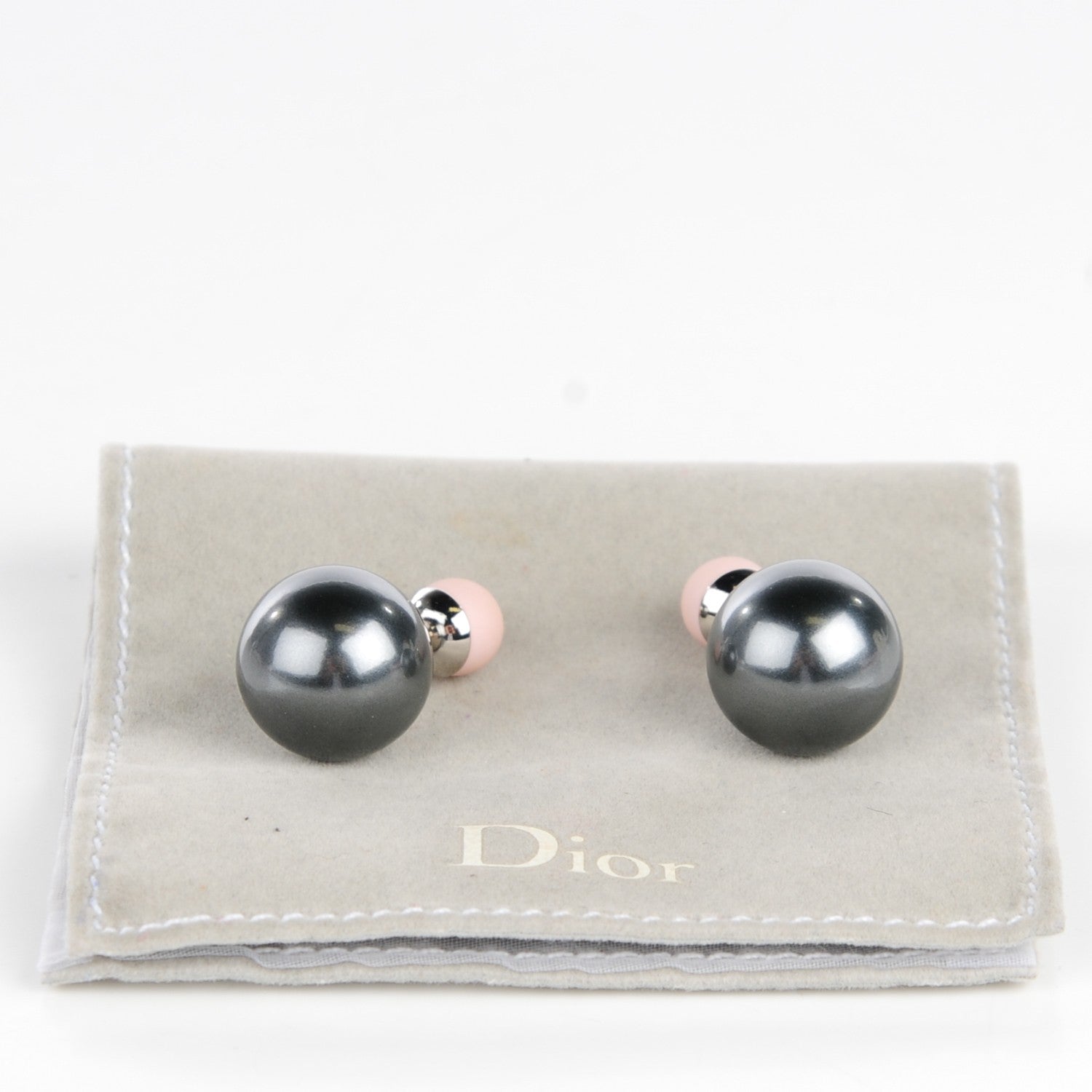 Christian Dior Mise En Dior Tribal Earrings Grey Pink 4 of 5